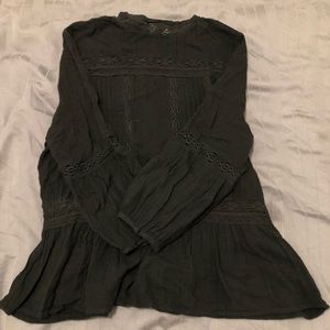 Lace detailed black peplum blouse - Zara